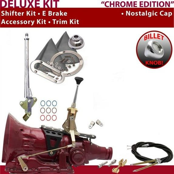American Shifter 4L80E Shifter Kit Chrome 6 in. E Brake Cable Clevis Trim Kit for EBF4F