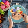 thumbnail image 4 of Birdeem Embroidery Hoop Flower Kit for Beginner Embroidery Cats New Product Embroidery Diy Stereoscopic Beginner Basic Fabric Material Pack, 4 of 5