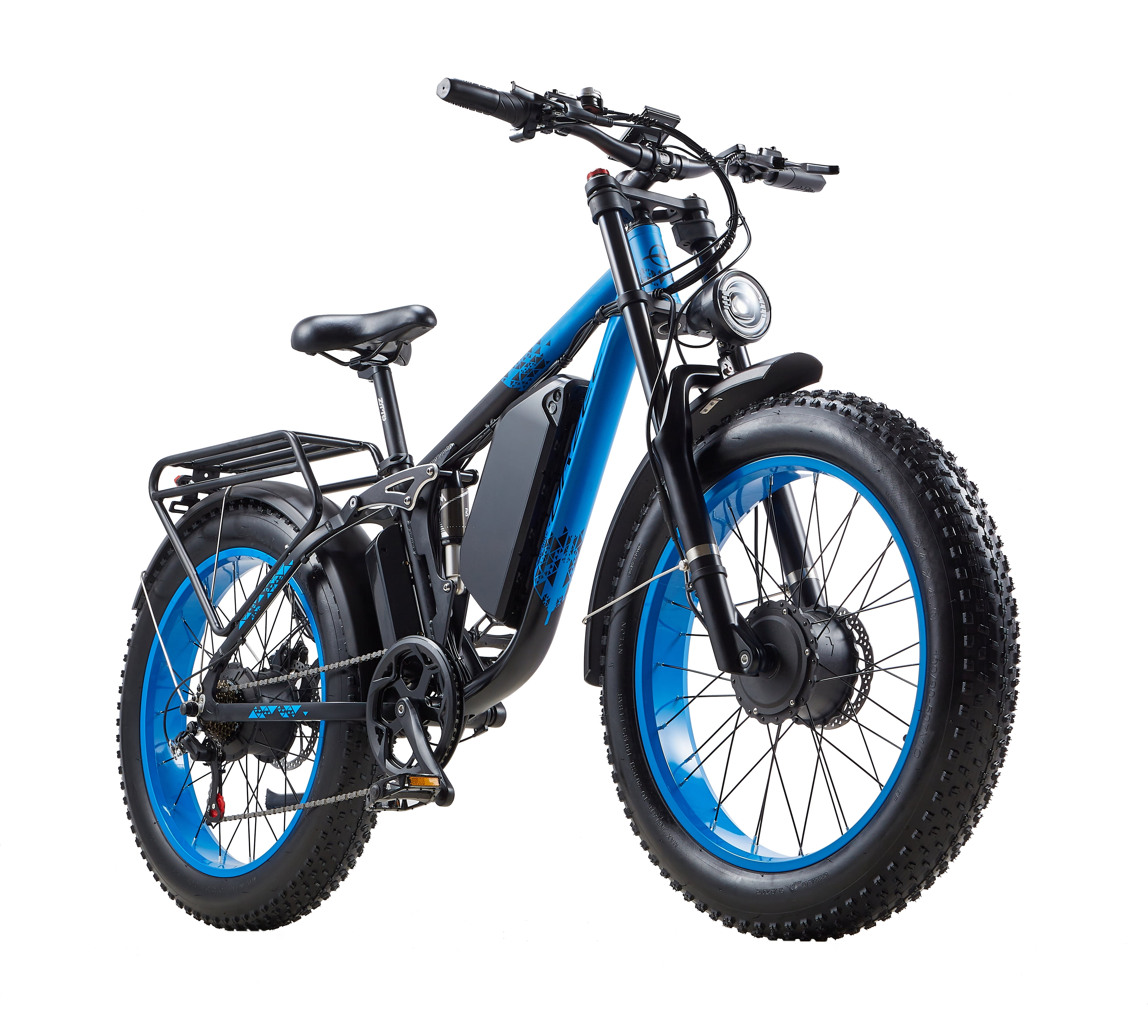 Electric Mountain Bike for Adults, 3000W Motor, 48V 25Ah Battery, 100 Miles Range, 24" x 4" Fat Tire All Terrain E Bike