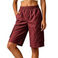 thumbnail image 4 of Tqcoqu Women's Lightweight Hiking Cargo Shorts,Quick Dry Athletic Shorts for Camping Travel Golf with Pockets,Wine Women's S-XXXL, 4 of 6