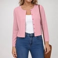 thumbnail image 5 of Lindreshi Cropped Cardigans for Women Button Long Sleeve Lightweight Breathable Open Front Ribbed Knitted Cardigan Sweater Solid Sun Protection Tops, 5 of 8