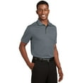 thumbnail image 4 of Sport-Tek K467 Mens Dri-Mesh Polo with Tipped Collar & Piping, Steel & Black - 4XL, 4 of 6