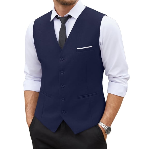 COOFANDY Men's Fashion Formal Slim Fit Business Dress Suit Vest Waistcoat