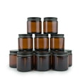 thumbnail image 1 of Tarro de vidrio empaquetado en color ámbar natural de 120 ml, 12 paquetes con tapa negra, 1 of 6