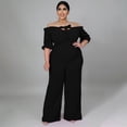 thumbnail image 3 of AURA Women One Shoulder Jumpsuit Plus Size High Waist Wide Leg Casual Elegant Outfit, 3 of 6
