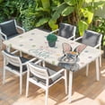 thumbnail image 2 of Happy Easter Table Cloths for 3 Foot Rectangle Tables, Spring Rabbits Polka Dots Beige Burlap Patio Waterproof Elastic Fitted Tablecloths, Washable Rectangular Table Cover for Camping, 2 of 8