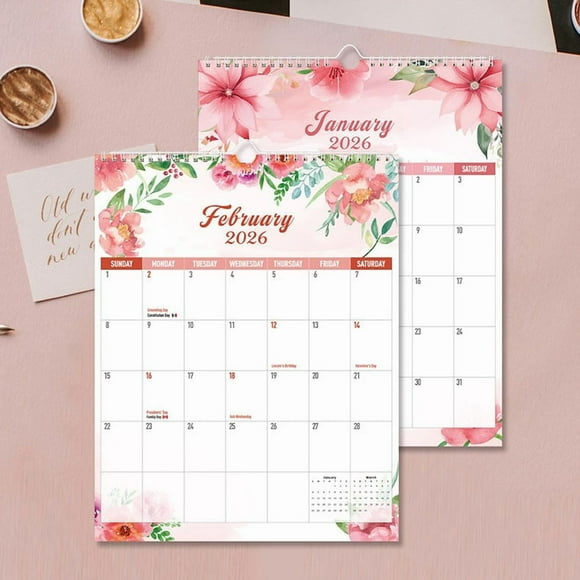 Wzzjkit Calendar 2026-2027 - Includes January 2026 to June 2027 - 18 Monthly Wall Calendar 2026, Sturdy Double Coil Binding Large Wall Calendar 2026-2027