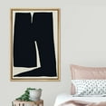 thumbnail image 3 of PixonSign Framed Canvas Print Wall Art Duotone Geometric Dark Figure Minimal Collage Abstract Shapes Illustrations Modern Art Boho Decorative Chic for Living Room, Bedroom, Office - 24"x36" NATURAL, 3 of 5