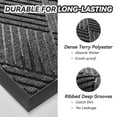 thumbnail image 5 of SIXHOME Outdoor Mat Non Slip Doormat 24"x47" Front Door Mat Outside Absorbent Rubber Welcome Mat Low Profile Dirt Trapper Indoor Outdoor Doormat Thicken Crosshatch Entryway Rug Floor Mat Gray, 5 of 6