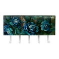 thumbnail image 2 of PhooArto Key Holder for Wall Decorative with 5 Key Hooks, Blue Roses Pattern Rustic Wooden Holders Wall Mount Organizer with Mail Key Rack, Self Adhesive, 2 of 7