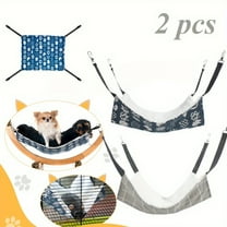 Reversible Cat Hammock Bed - 2-Pack Double-Sided Hanging Bed for Cages & Chairs