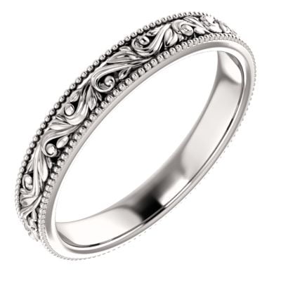 millegrain victorian stackable sculpted 3mm platinum stuller