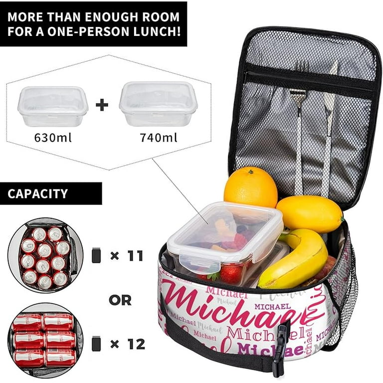 Custom Name Lunch Bag for Girls Boys Personalized Insulated Lunch Box with Name Customized Reusable Lunch Bag Tote Bag for School Office Travel Picnic Walmart