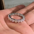 thumbnail image 4 of TAAPSEE JEWELS Heart Cut Diamond 14K White Gold Plated Full Eternity Women's Ring, 4 of 5