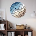 thumbnail image 2 of Wall Clock Blue Brown Modern Geometric Clocks PVC Silent Non-Ticking Battery Operated Decorative Ombre Blue Abstract Round Clock for Home Living Room Kitchen Bedroom Office School Wall Decor 14 Inch, 2 of 9