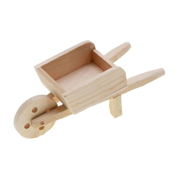 Mini Stroller Mini Cart Wheelbarrows Toy Mini Wheelbarrow Toy Fairy Garden Accessories Toy Cart Model Dollhouse Fairy Garden Wheelbarrow Miniature Wagon Cart Wood