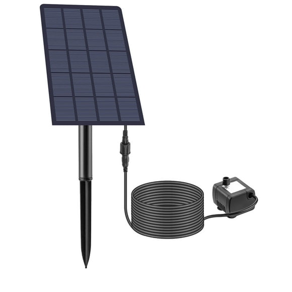 Solar Fountain Waterfall Pump Outdoor Rotatable Water Fountain Backyard 4 Nozzles Landscape Decoration Decorative Pond for Bird Bath Pool Fish Tank 2W