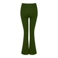 thumbnail image 3 of Fimkaul High Waist Leggings for Women Solid Fashionable Casual High Waisted Sports Yoga Flared Pants Yoga Pants Green L, 3 of 6