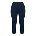 thumbnail image 5 of sovlvnd Womens Capris for Summer High Waisted Solid Color Capris Matching Slim Fitting Yoga Gym Pants Plus Size Capris for Women, 5 of 5