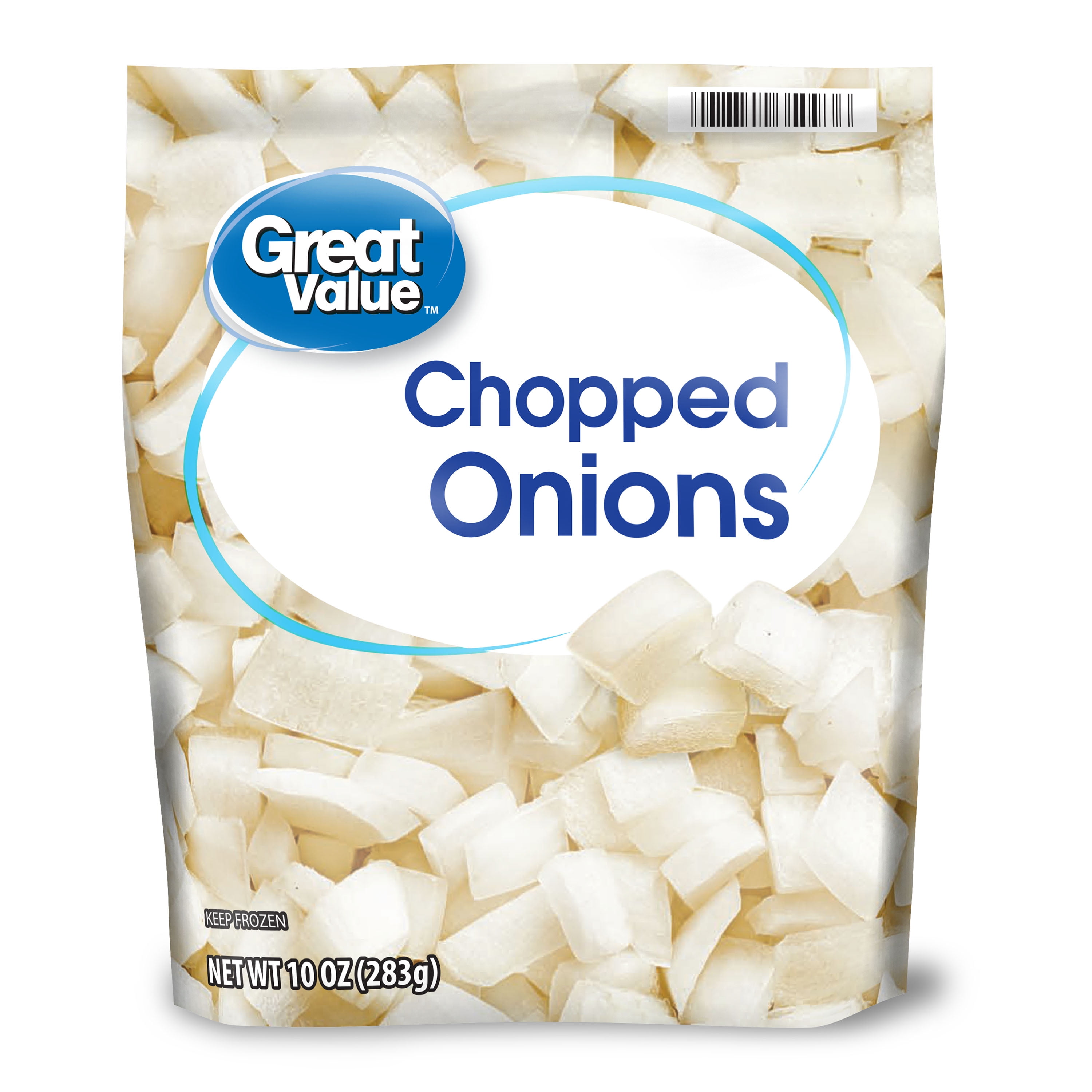 Great Value Chopped Onions, Frozen Onions, 10 oz Bag