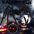 thumbnail image 2 of Halloween Spider Decorations Set - 200” Triangular Spider Web + 50” Giant Fake Spiders - Perfect Outdoor and Indoor Halloween Decorations Kit for Yard Home House, 2 of 6