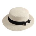 thumbnail image 5 of Bowknot Decor Flat Dome Straw Hat Folding Thin Women Wide Brim Sunscreen Bucket Hat Fashion Accessories, 5 of 7