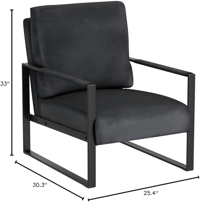 Modern Accent Chair with Durable Square Metal Frame
