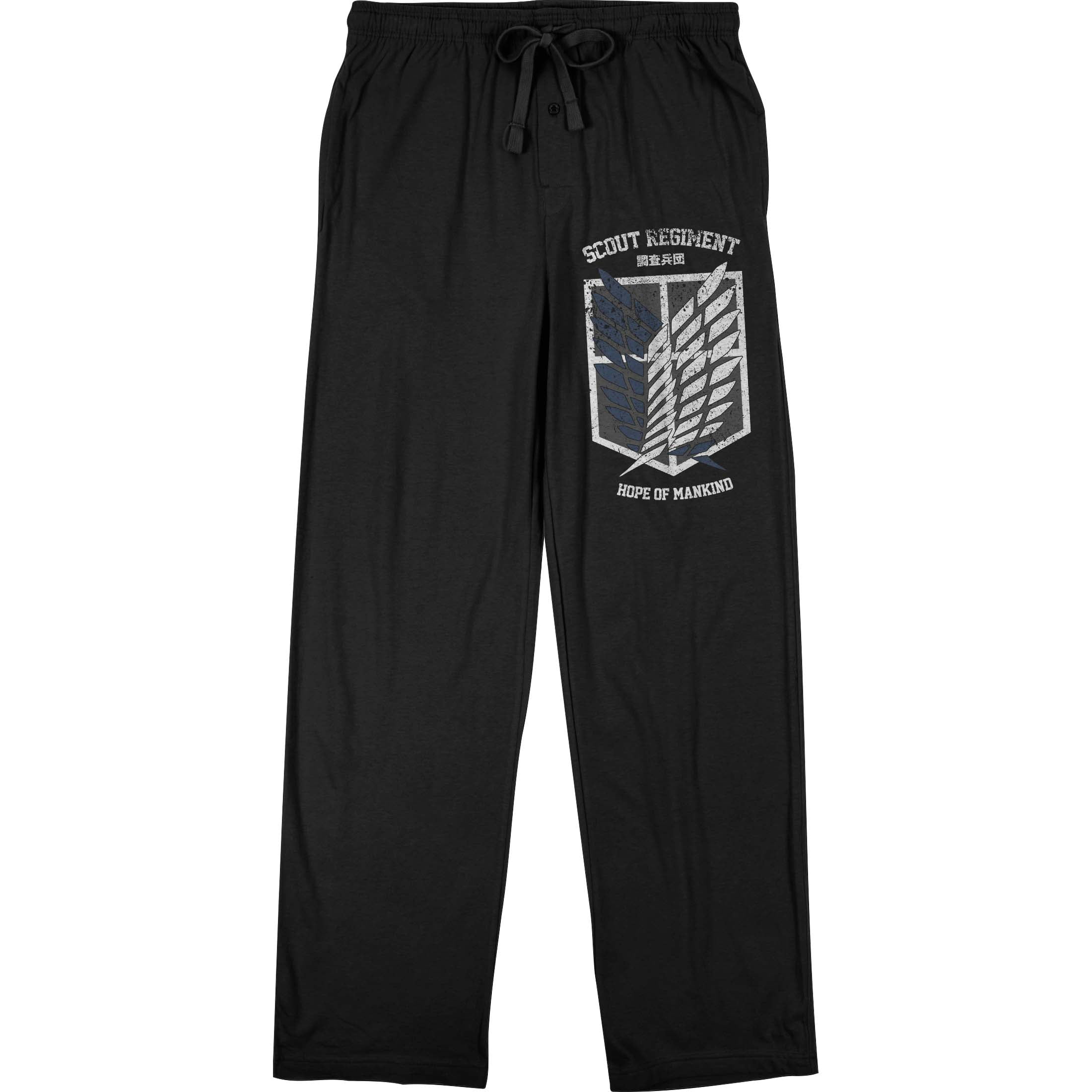 Attack On Titan Scout Regiment Emblem Men S Black Drawstring Sweats Small Walmart Com