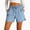 #02 Light Blue, variant on Busydd Womens Shorts Mid Rise Stretchy Denim Shorts Zipper Button Jean Shorts Comfortable Casual Short Pants Summer Lightweight Folded Hem Ripped Jean Shorts with Pockets