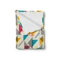 thumbnail image 2 of Geometric Soft Flannel Fleece Throw Blanket, Colorful Memphis Style Triangles Abstract Forms Repetition Design, Cozy Plush for Indoor and Outdoor Use, 60" x 80", Eggshell and Multicolor, by Ambesonne, 2 of 5