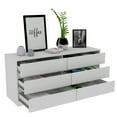 thumbnail image 3 of Newboti Furniture Asteria 6 Drawer Double Dresser, Metal Handles -White 30731, 3 of 9