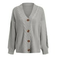 thumbnail image 3 of Cardigan Sweaters for Women Knit Button Up Light Grey Sweaters for Women Warm Sweaters Fall Outfits Womens Casual Sweater, 3 of 4