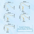 thumbnail image 2 of 150Pcs 5 Styles Real 18K Gold Plated Earring Hooks Stainless Steel Ear Wire with Loops Earwire Hooks Metal Earring Hooks with Coil and Ball, 2 of 6
