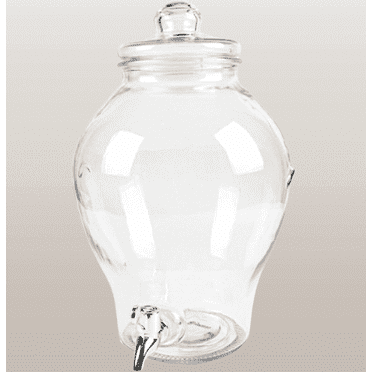 4-Liter Glass Beverage Dispenser with Spigot and Lid – Ideal for Juice, Water, Lemonade, and More