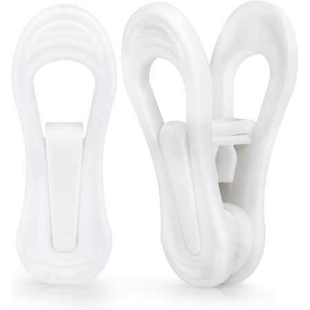 

Garnet Multi-Purpose Hanger Clips White 24-Pack Plastic Strong Grip for Home Fits Plastic & Velvet Hangers