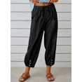thumbnail image 3 of QAFOPEH Women Drawstring Waist Ankle-Length With Pockets Lounge Pants, 3 of 3