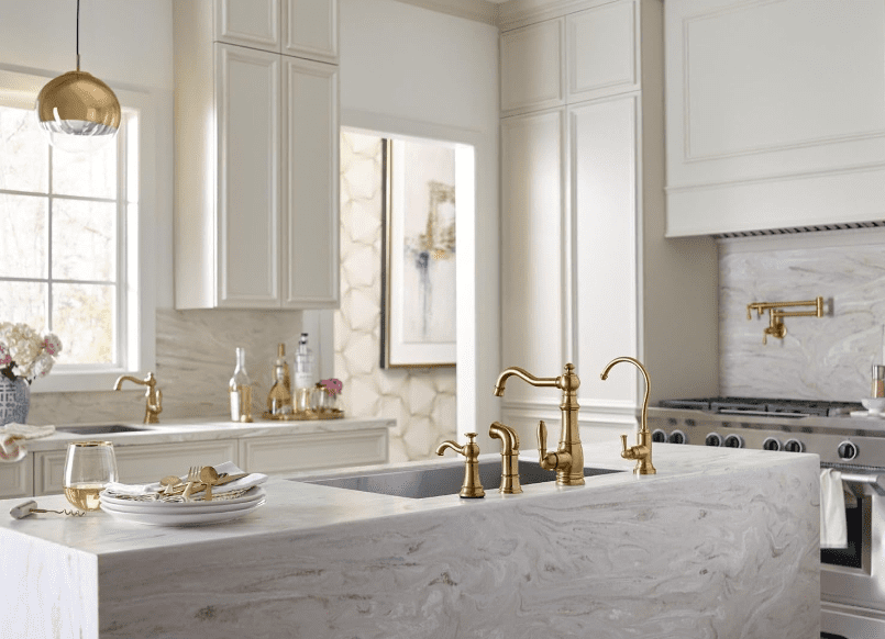 Moen S664Bg Brushed Gold Two-Handle Kitchen Faucet