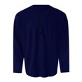 thumbnail image 2 of Camisas Hombre Manga Corta Botón casual de algodón para hombres Cuello redondo Color sólido Camiseta de manga larga casual Camiseta de cuello (Navy, S), 2 of 6