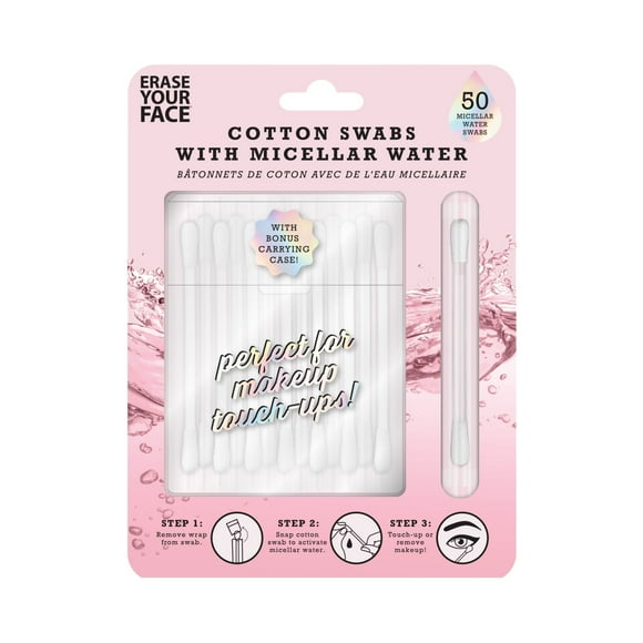 Erase Your Face Cotton Swabs With Micellar Water