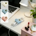 thumbnail image 1 of Organizador de cuero en forma de corazón | Correa portátil para la gestión de cables | Rosa Verde Blanco | 1,38x1,38 in | Cierre de Golpe | Soporte de datos para auriculares sin enredos | Accesorios, 1 of 6