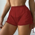 thumbnail image 2 of Zhden Women's Swim Shorts Drawstring Side Mesh Sheer Beach Summer Cover Up Shorts Bikini Bottoms（RD1,XL）, 2 of 5