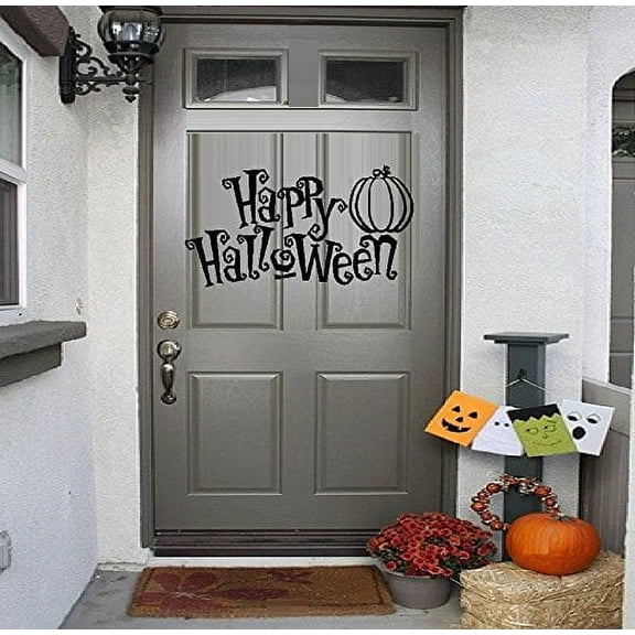 HALLOWEEN DECOR ~ HAPPY HALLOWEEN #1 ~ HALLOWEEN: WALL OR WINDOW DECAL, 7" X 13" THESE ARE NOT WINDOW CLINGS