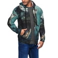 thumbnail image 2 of Vsdgher Underwater Dinosaur Shark Mens Hoodies Zip Hoodie, Hoodies for Men, Zip-up Hooded Sweatshirt-XX-Large, 2 of 5