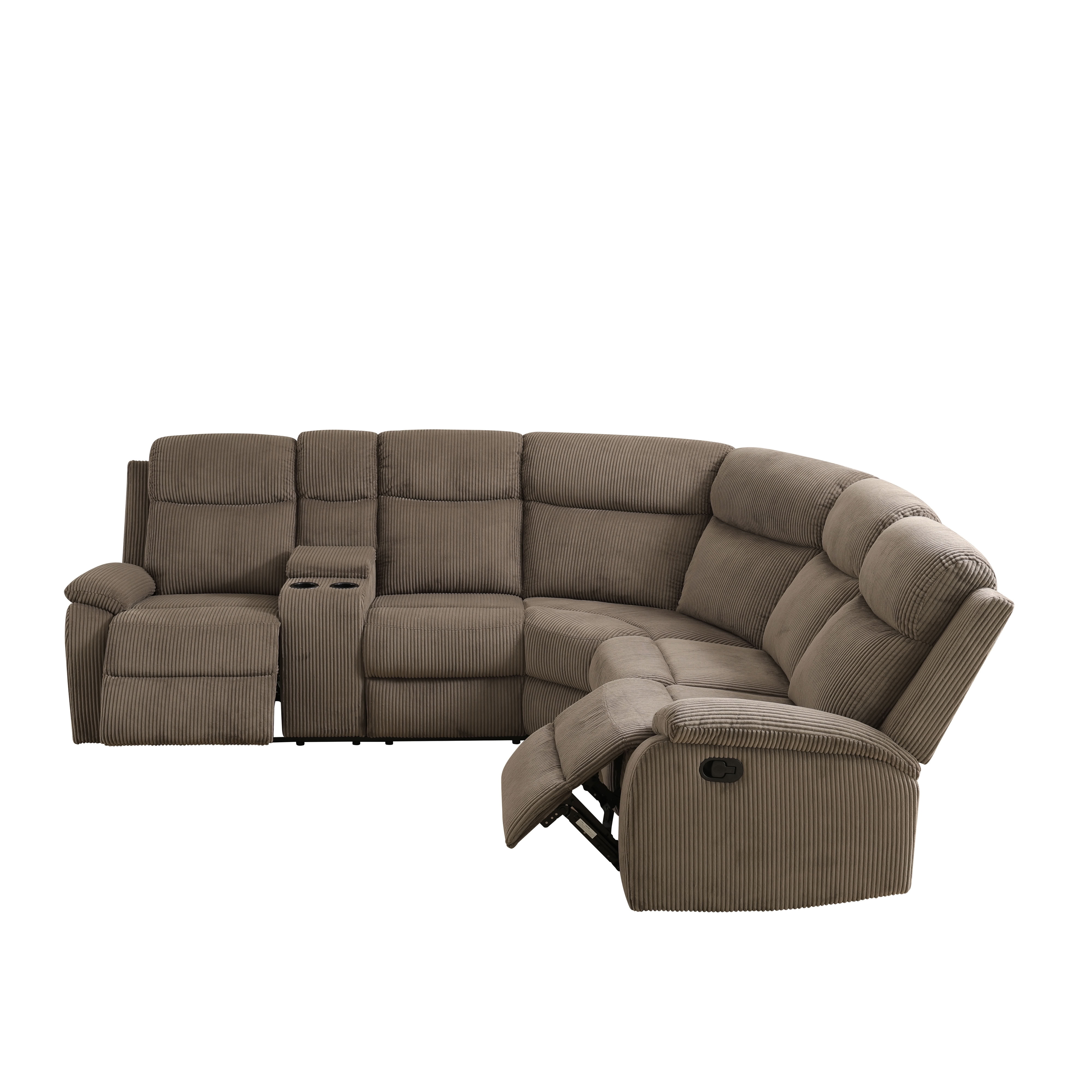 MAYEERTY 5-Seater Intelligent Recliner Sofa Set - Thick Stuffed Fabric with Storage & Cup Holders for Living Room & Home Theater
