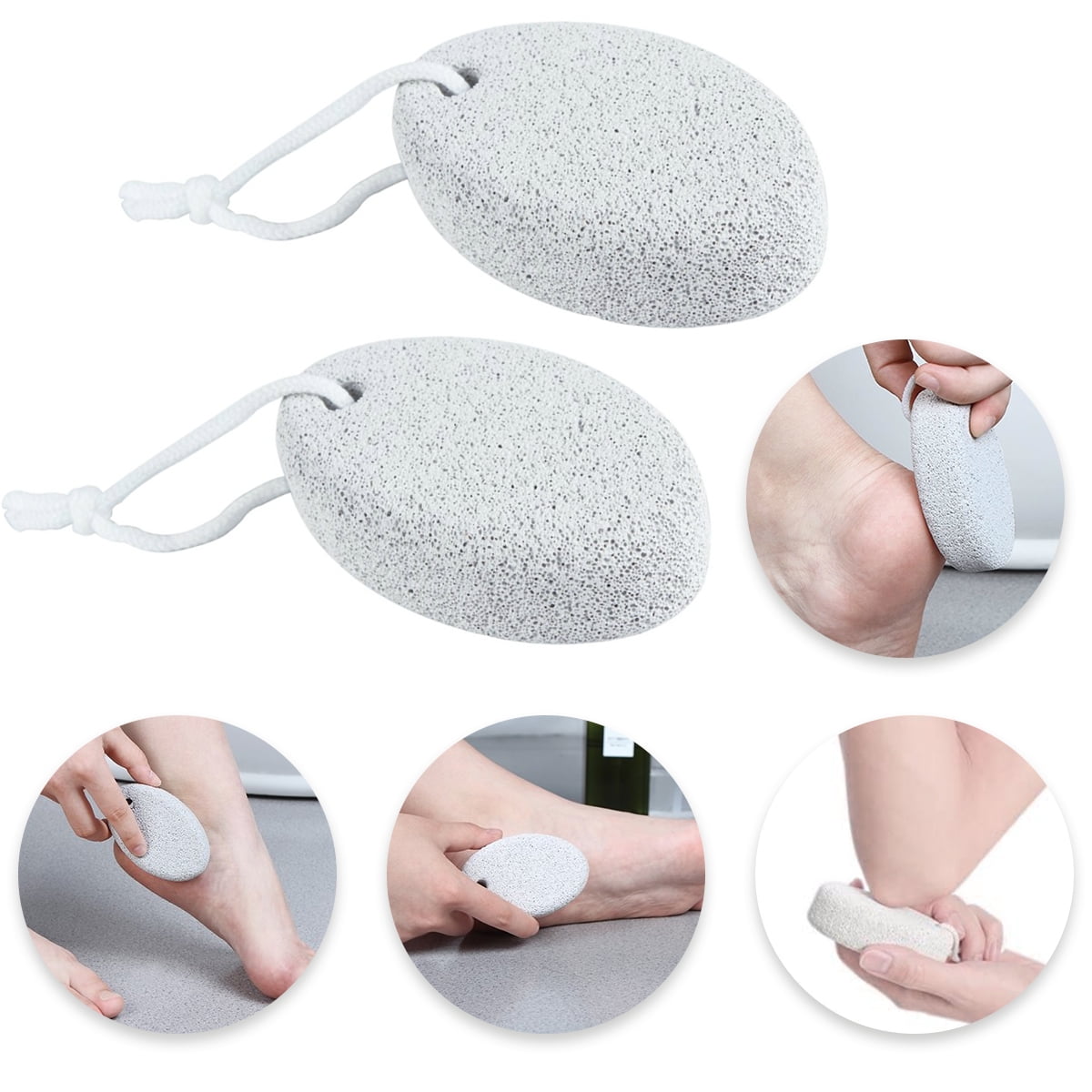 Chainplus 2 Pcs Pumice Stone Natural Earth Lava Pumice Stone Black Callus Remover for Feet