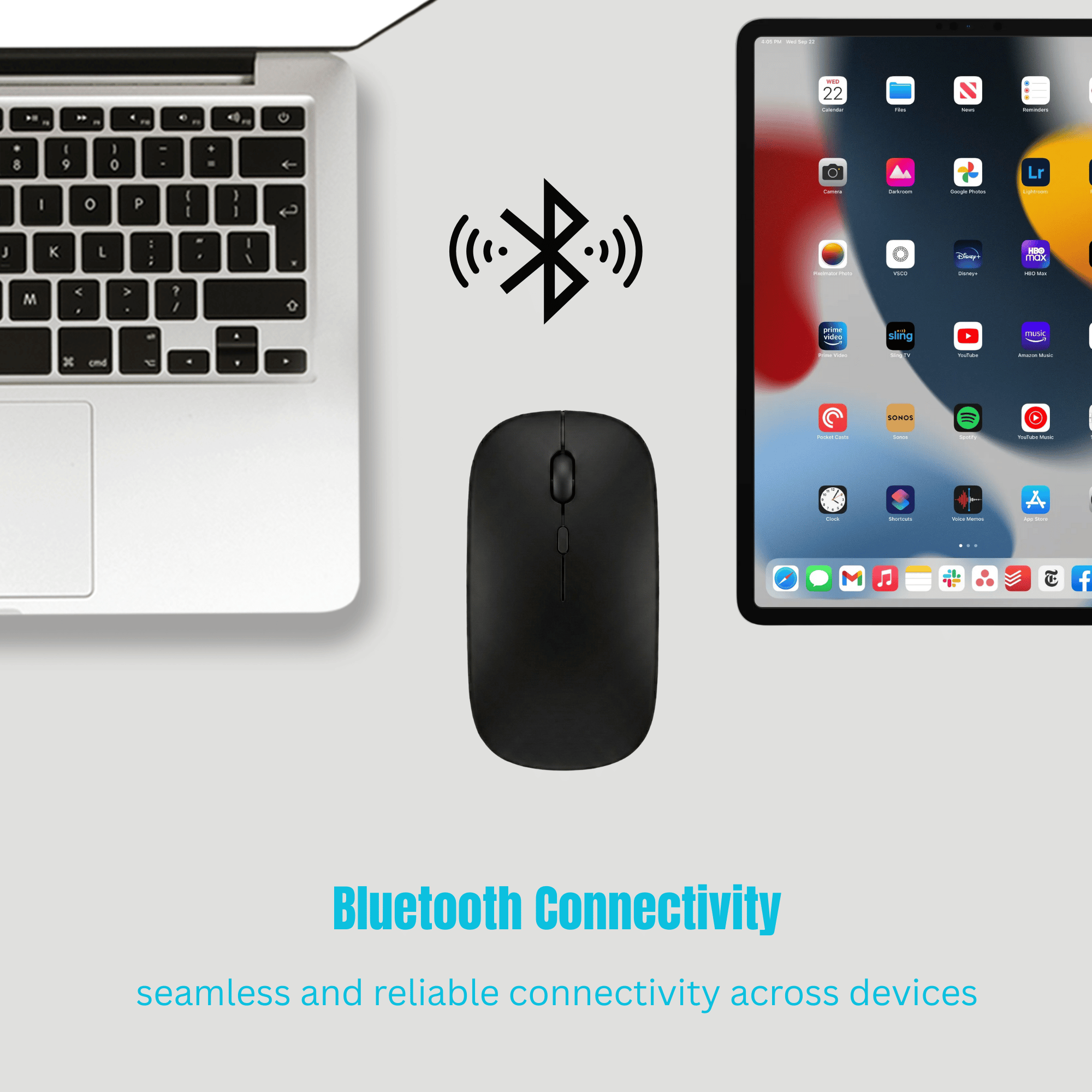 VerdeVida Bluetooth 5.2 Wireless Mouse, Black photo 4