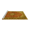 thumbnail image 2 of Ahgly Company Machine Washable Indoor Square Medallion Yellow Traditional Area Rugs, 7' Square, 2 of 4