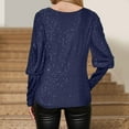 thumbnail image 4 of felwors Women's Long Sleeve Sequin Tops Dressy Sparkle Glitter Crewneck Blouse Sexy Cocktail Party Shirts Y2k Clubwear Blue, S, 4 of 7