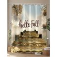 thumbnail image 4 of Fall Shower Curtain Maple Leaves Shower Curtains for Bathroom Thanksgiving Decor, Waterproof Polyester Shower Curtain Set with Hooks, Stall Long Size 54"x78" Pier Vintage, 4 of 6