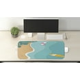 thumbnail image 2 of Summer Computer Mouse Pad, Holiday Themed Aerial View Cartoonish Scene of Beach Ocean Surfboards, Rectangle Non-Slip Rubber Mousepad Large, 31" x 12" Gaming Size, Teal Pastel Brown, by Ambesonne, 2 of 2